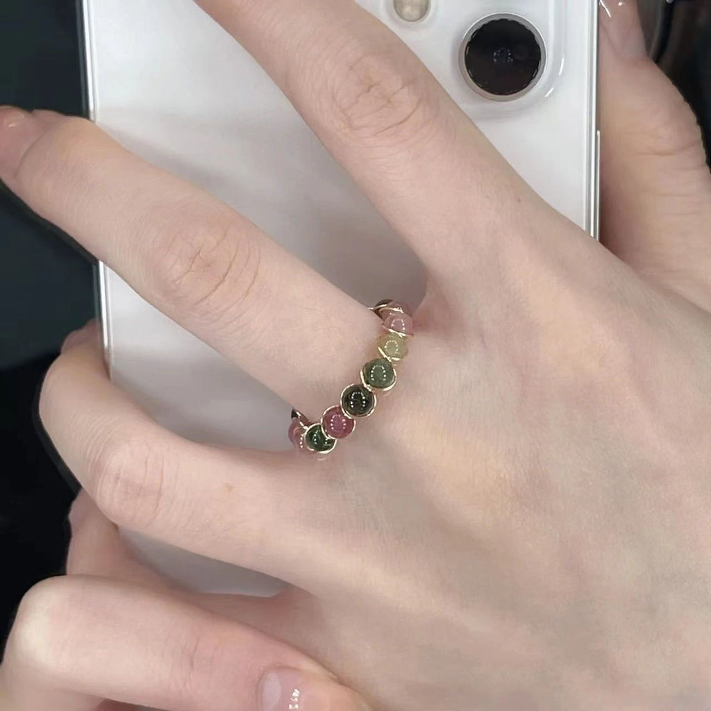 Beaded open ring
