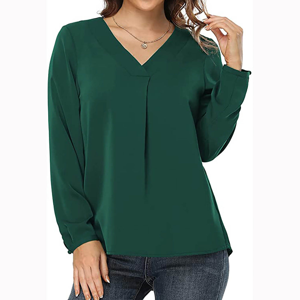 Women's Clothing Casual V-neck Temperament Top
