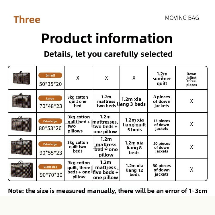 Thick non-woven fabric storage bags for moving luggage