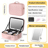 The makeup bag comes with a mirror and a lamp