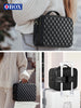 The makeup bag comes with a mirror and a lamp