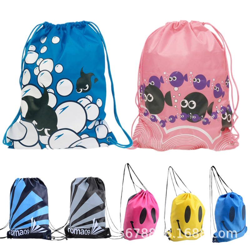 Waterproof double-shoulder drawstring bag