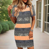 Women's V-Neck Slim Fit Striped Short Sleeve Dress - Casual Summer Bodycon Mini Dress