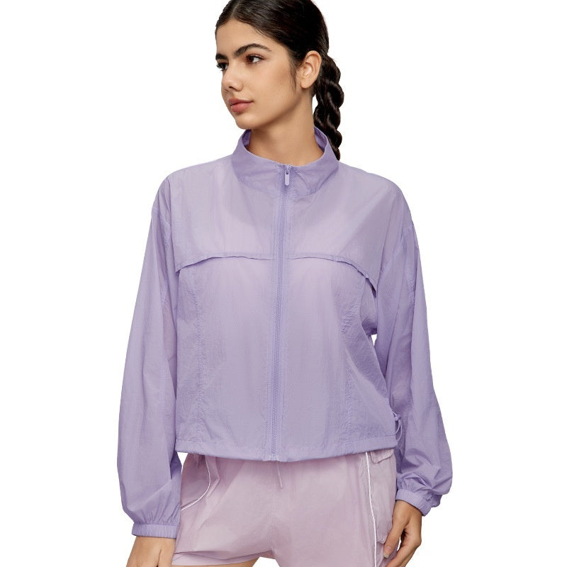Summer Mountain Stand Collar Sports Jacket Women's Outdoor Breathable Lightweight Cardigan
