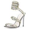 strappy open-toe shoes for walking down the runway