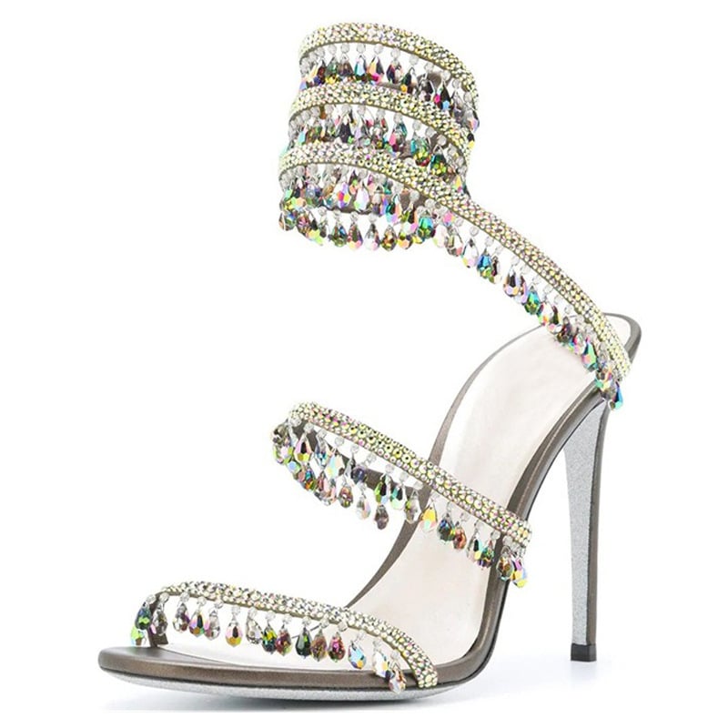 strappy open-toe shoes for walking down the runway