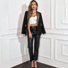 Stitching Leopard Print Lapel Elegant Workplace Elegant Slim Fit Small Business Suit