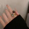 Zircon geometric Oval multi-layer color open ring fashion creative design index finger ring personalized bracelet