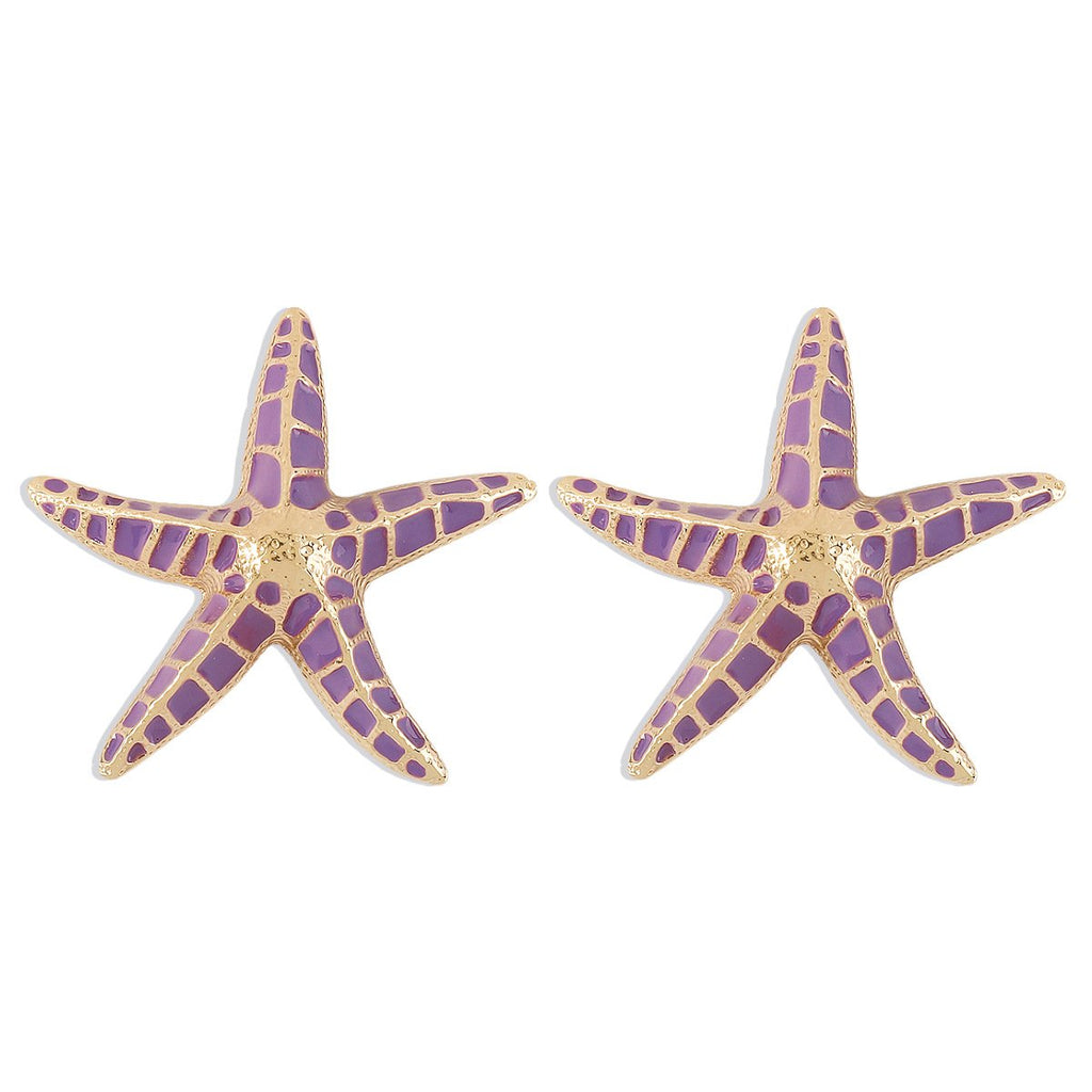 Personalized conch and starfish pendant necklace earrings