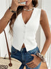 All-match V-neck Three-button Women's Vest