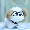 Cute Bell Puppy Plush Toy with Glasses ? Keychain & Bag Pendant