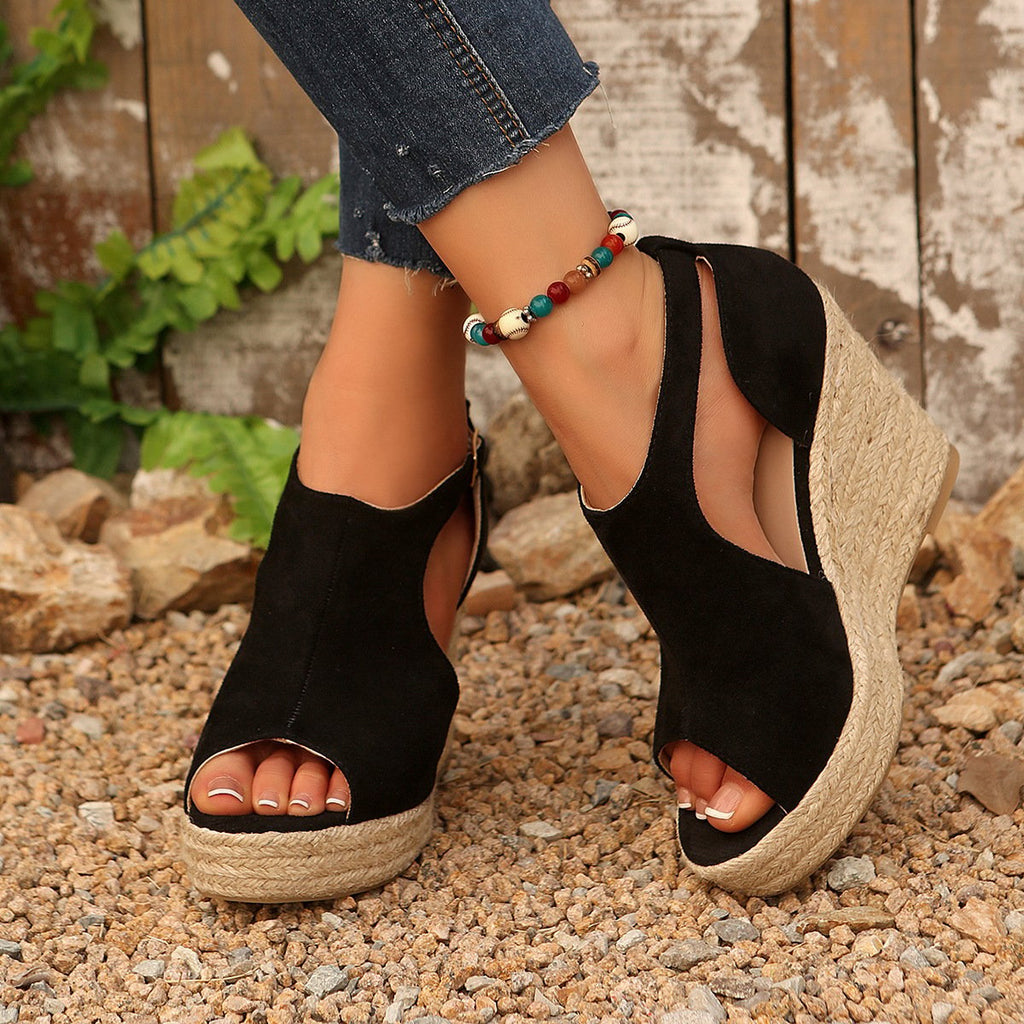 High-heeled fish-mouth sandals for women