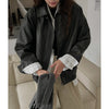 South Korea Chic Early Autumn Retro Handsome Motorcycle Leather Coat