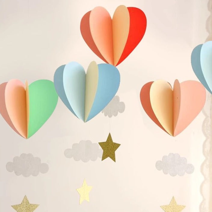 Wedding holiday birthday party decoration supplies three-dimensional hanging ornaments love hot air balloon cloud window pendant