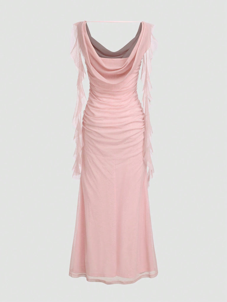 Elegant Solid-Colored Ribbon Wedding & Party Dress