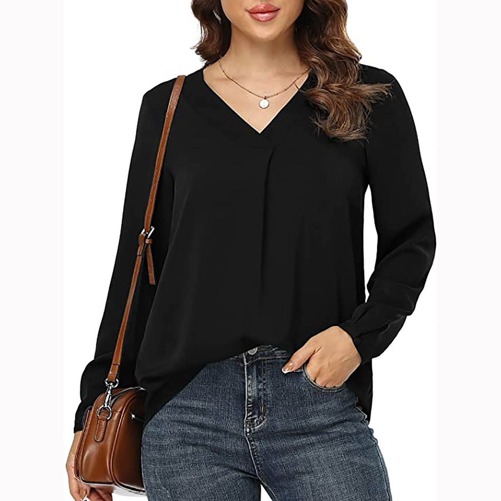 Women's Clothing Casual V-neck Temperament Top