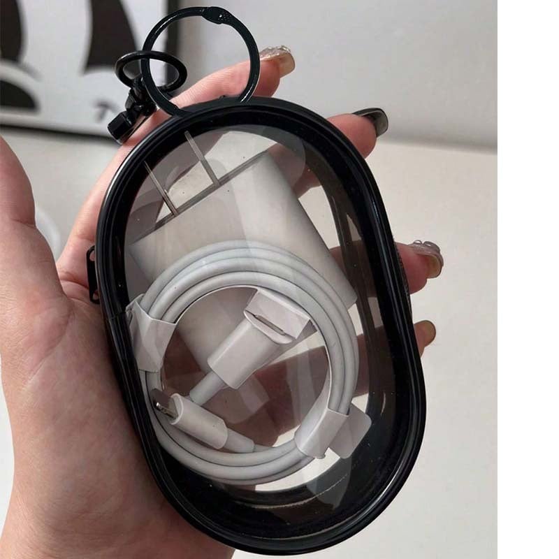 Data cable charger charging storage transparent winding portable portable go-out headset storage box mobile phone finishing bag