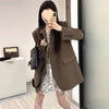 Solid Color Loose Casual Women's Suit Jacket