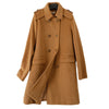 Korean Style Wool Double Breasted Coat For Women