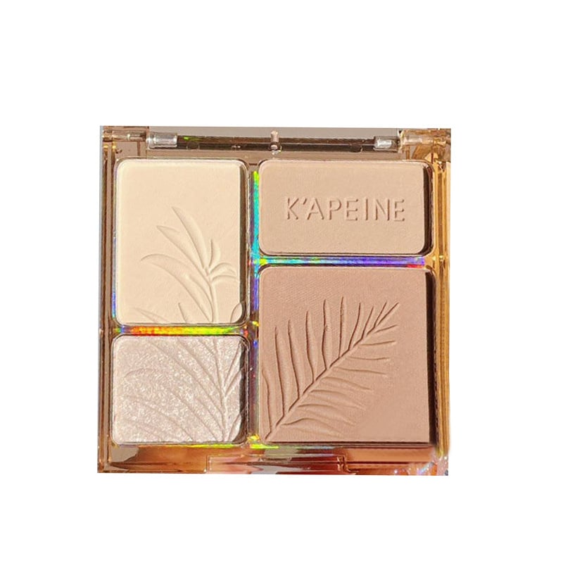 Four-color high-gloss repair plate shadow Pearl matte brightening glitter powder high-gloss powder cake repair plate natural three-dimensional cross-border