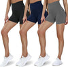 Leggings - 3 Points High Waist, 3 Pairs Of Black, Zhangqing, Dark Gray