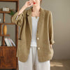 Artistic Retro Solid Color Loose-fitting Versatile Suit Top
