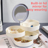 4-Layer Jewelry Box with Makeup Mirror & 360-Degree Rotation
