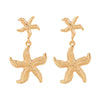 Personalized conch and starfish pendant necklace earrings