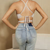 Ladies' Fashionable And Sexy Hollow Out Back Lace Up Solid Color Vest Top