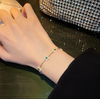 French style Titanium Steel Bracelet Imitation Pearl with Versatile Emerald Accents