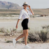 Leggings - 3 Points High Waist, 3 Pairs Of Black, Zhangqing, Dark Gray