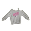 Ladies' Off Shoulder Long Sleeved Printed Love Hoodie