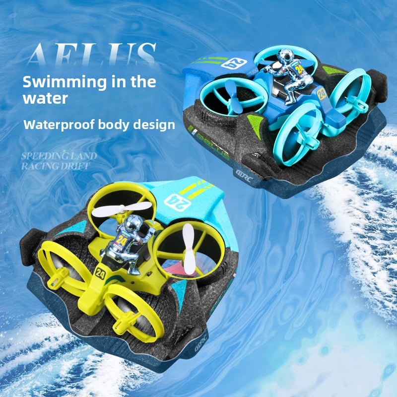 Three-in-one remote control aircraft toy for land, sea and air