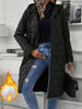 Ladies' Solid-Colored Zipper Fly Hooded Padded Coat