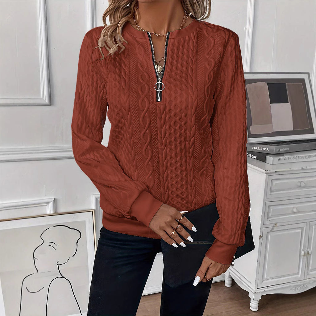 Short Women's Clothing With Zipper Sweater Long Sleeve