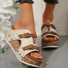 Foreign Trade plus size Thick Bottom Wedge Slippers 2025 Summer New Buckle with Bubble Bottom Beach Open Toe Women's Shoes