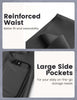 Yoga Pants - Cropped High-waisted Diagonal Pockets To Tuck In Solid Black Color