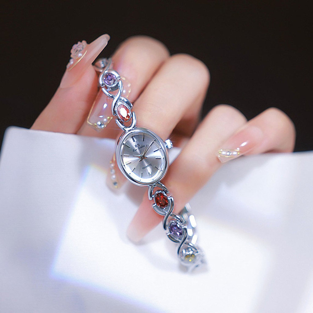 BS brand 2023 New HOT Watch Factory Direct fashion trend Oval color treasure rainbow light luxury F1726