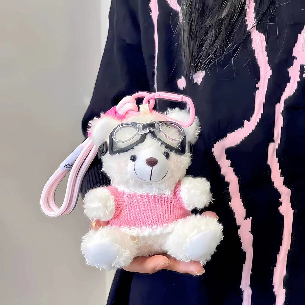Pilot Bear plush pendant