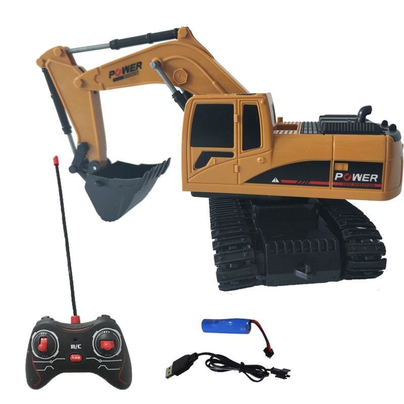 children's remote control excavator engineering vehicle alloy digging dump truck bulldozer toys