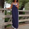 Plus Size Women's Solid Color Casual Jumpsuit - Sleeveless Romper With Pockets For Spring&Summer