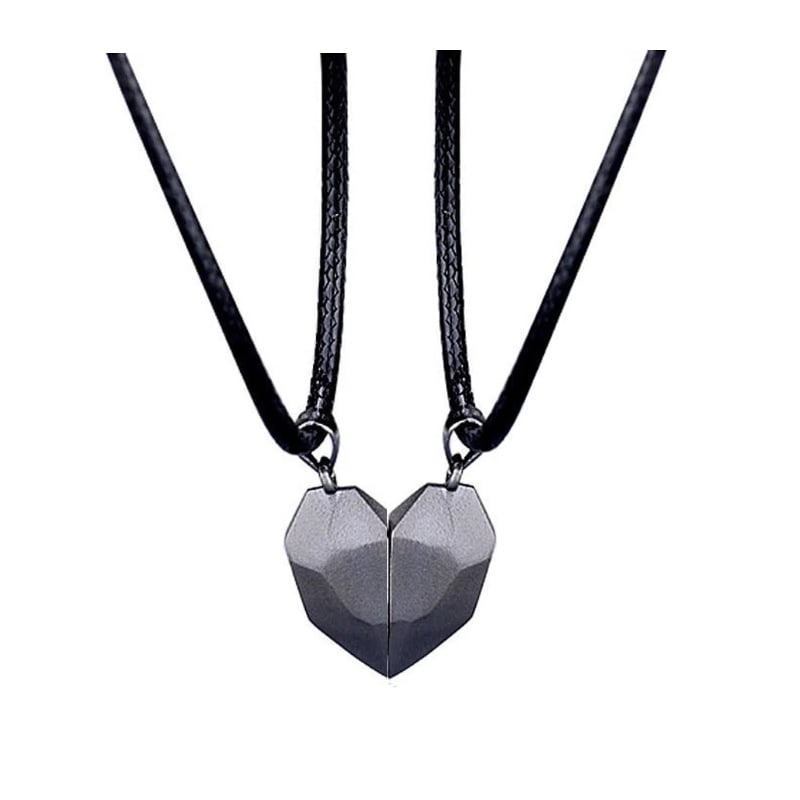 Magnetic Split Heart Couple Necklace