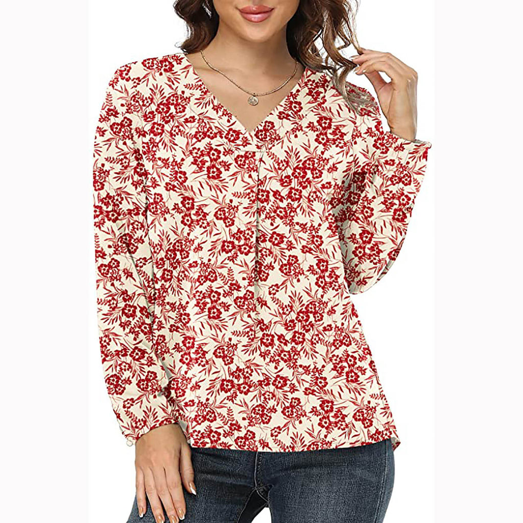 Women's Clothing Casual V-neck Temperament Top