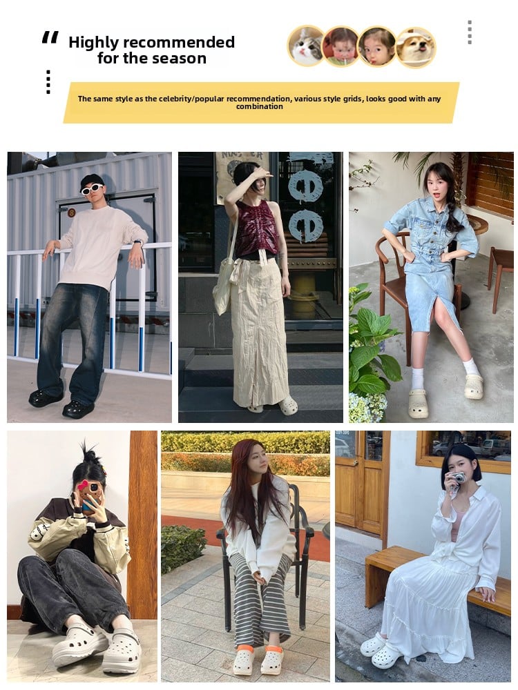 Thick-soled height-increasing clogs for women and men