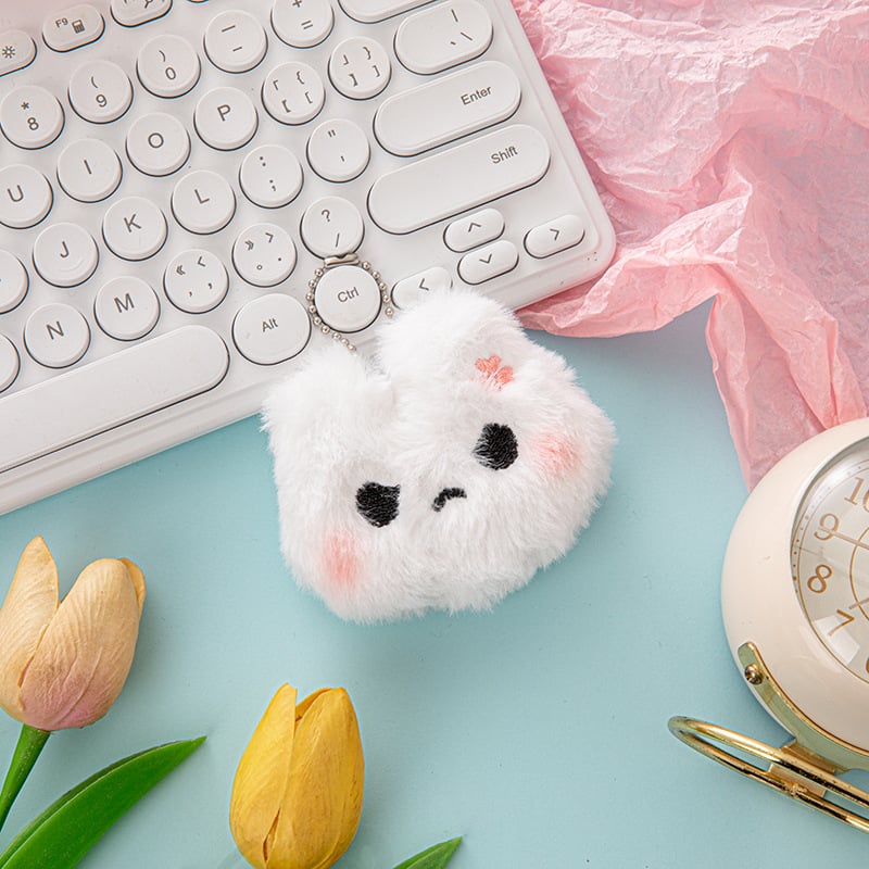 Rabbit plush doll toy bag pendant student schoolbag bag decorative hanging chain cute super cute keychain gift