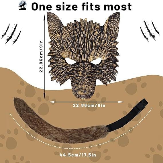 Wolf Ears Head Button Mask