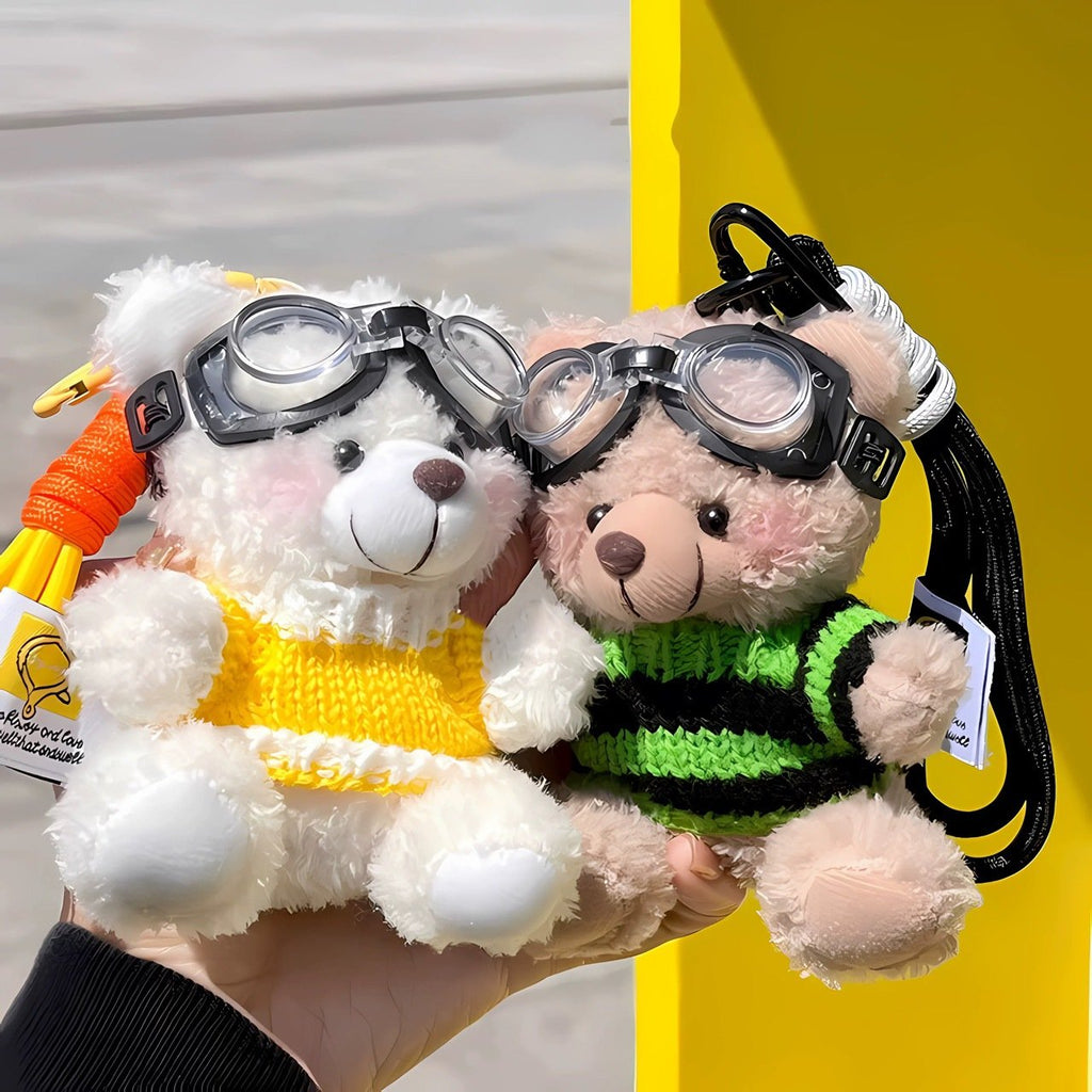 Pilot Bear plush pendant