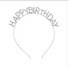 Happy birthday headband HappyBirthday flash diamond letter headband adult funny party hair accessories for women