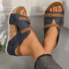 Foreign Trade plus size Thick Bottom Wedge Slippers 2025 Summer New Buckle with Bubble Bottom Beach Open Toe Women's Shoes