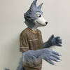 Regsy Big Gray Wolf Latex Cosplay Set - Headgear, Tail, Paw